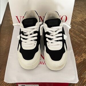 Valentino Monochrome Lace-Up Sneakers